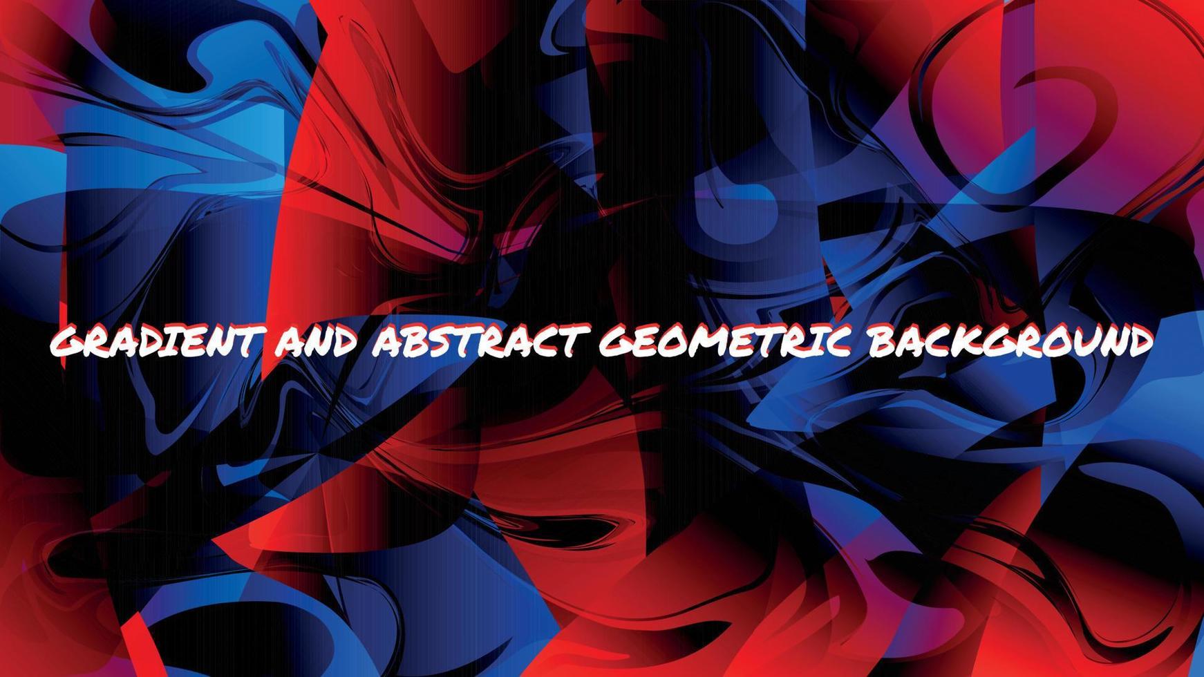 Gradient and abstract geometric background with blue and red colors vector