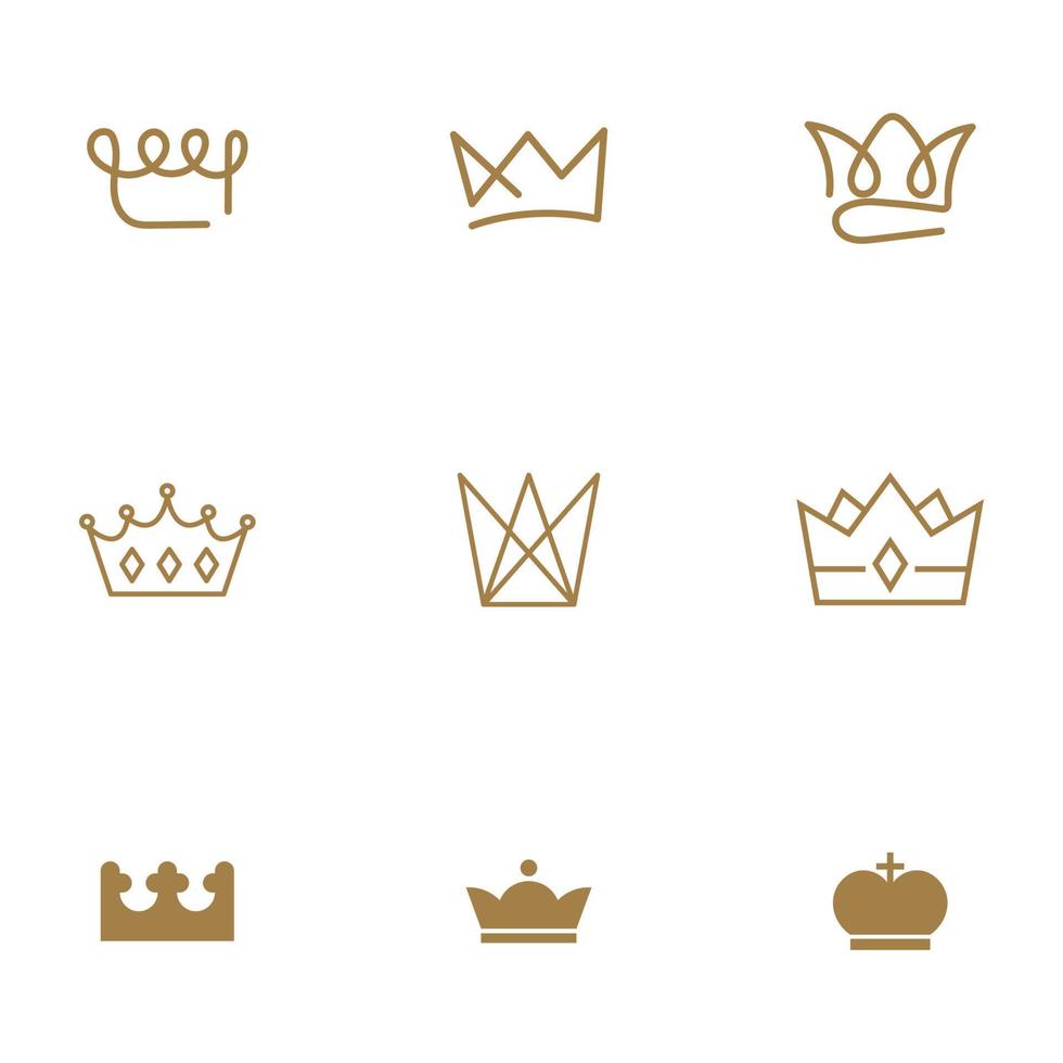 set of luxury crown logo vector template design.