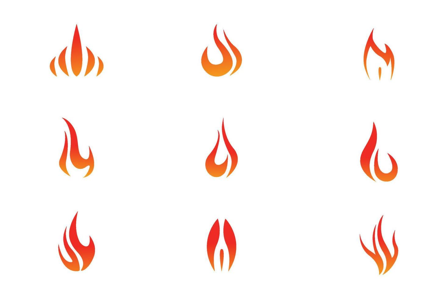 conjunto de icono de llamas de fuego. ilustración de llama de fuego vector