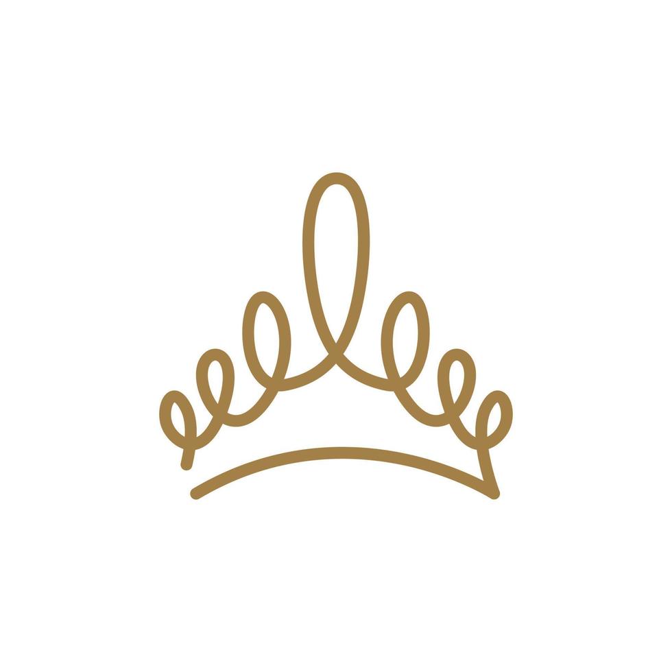 Continues Line luxury crown logo vector template design.