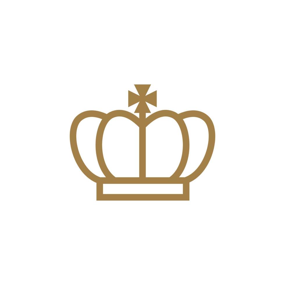 Line art luxury crown logo vector template design.