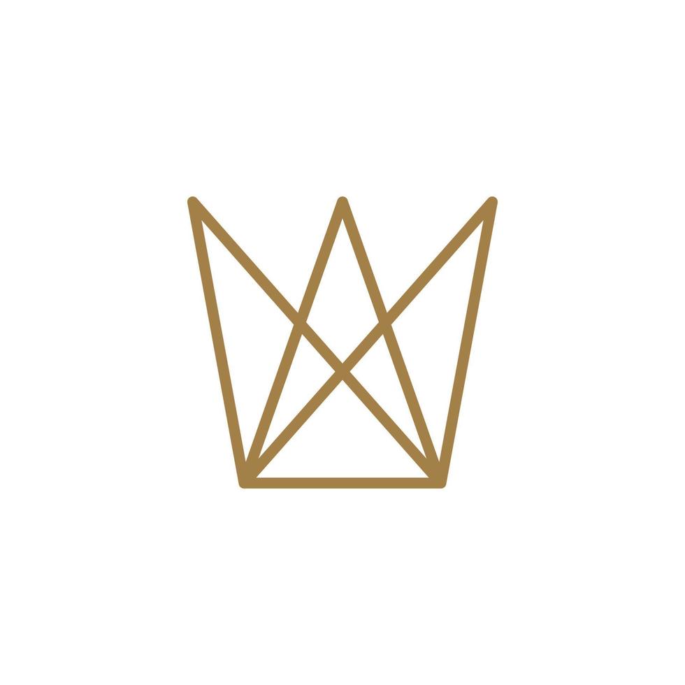 Line art luxury crown logo vector template design.