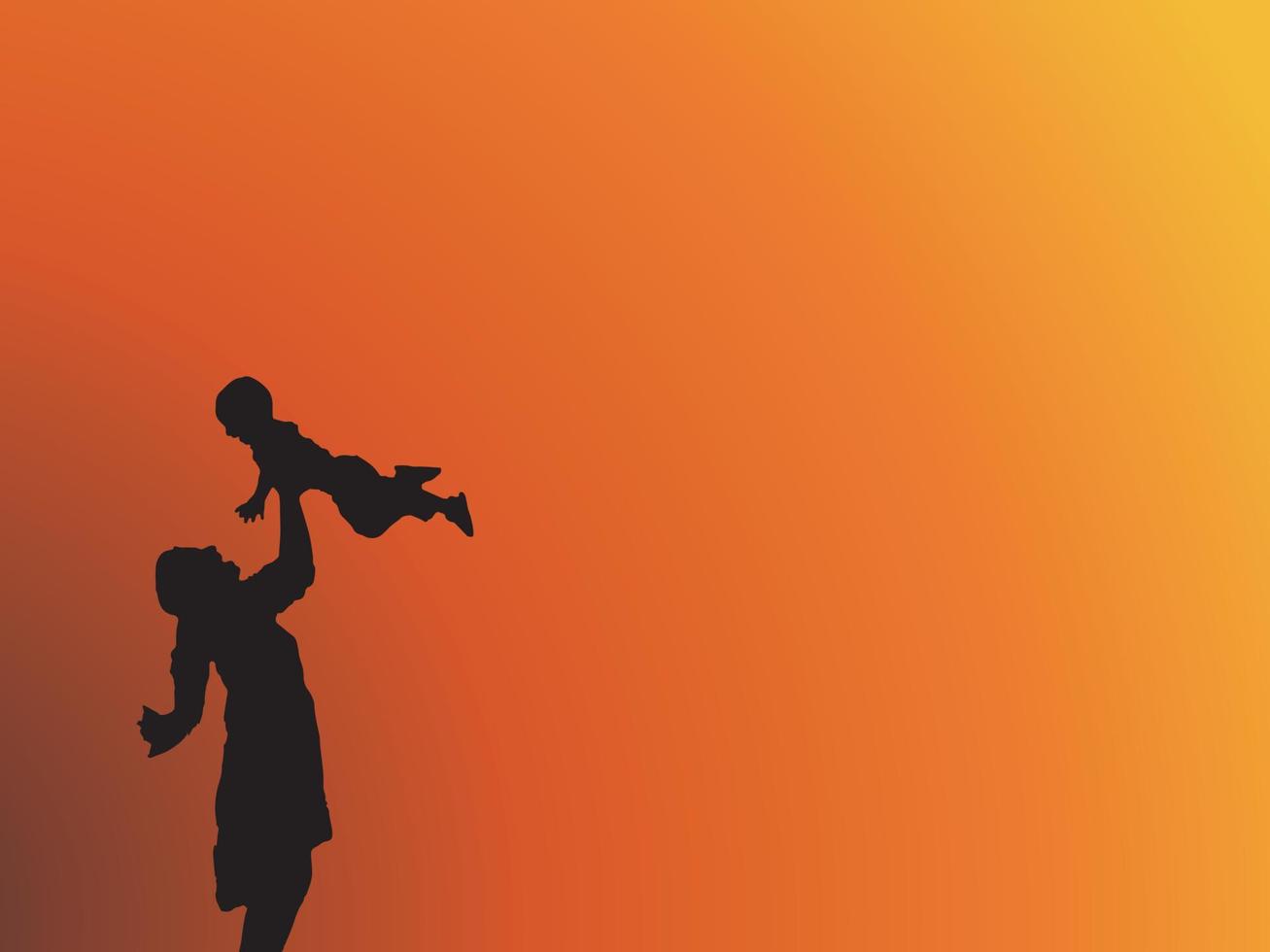 silhouette of mother and son. good for mother's day vector