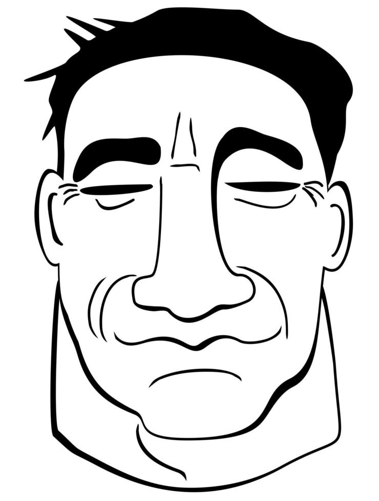 Monochrome vector portrait of man.