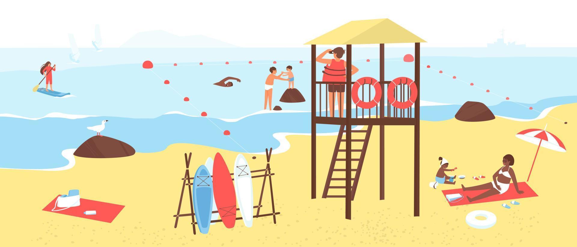 Summer fun on the beach vector