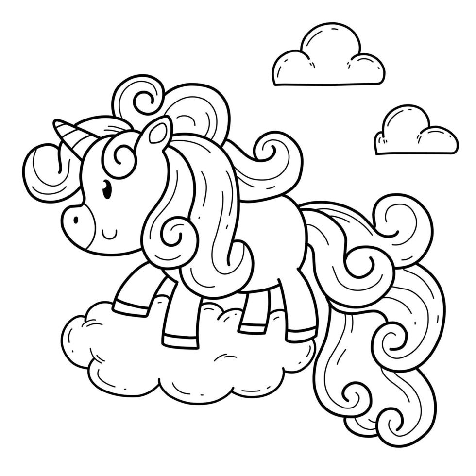 animals coloring book alphabet. Isolated on white background. Vector cartoon unicorn.