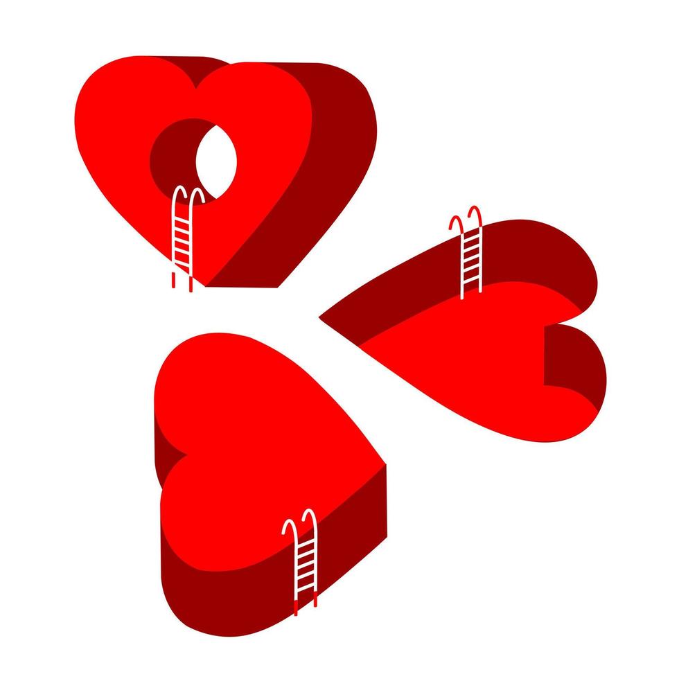 Heart icons, concept of love. Design elements for Valentines day. vector