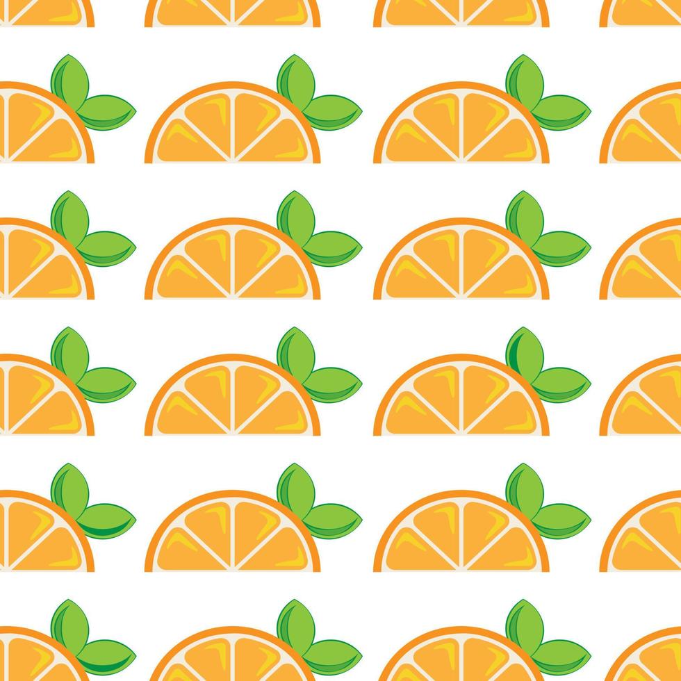 Seamless pattern with hand drawn oranges. vector