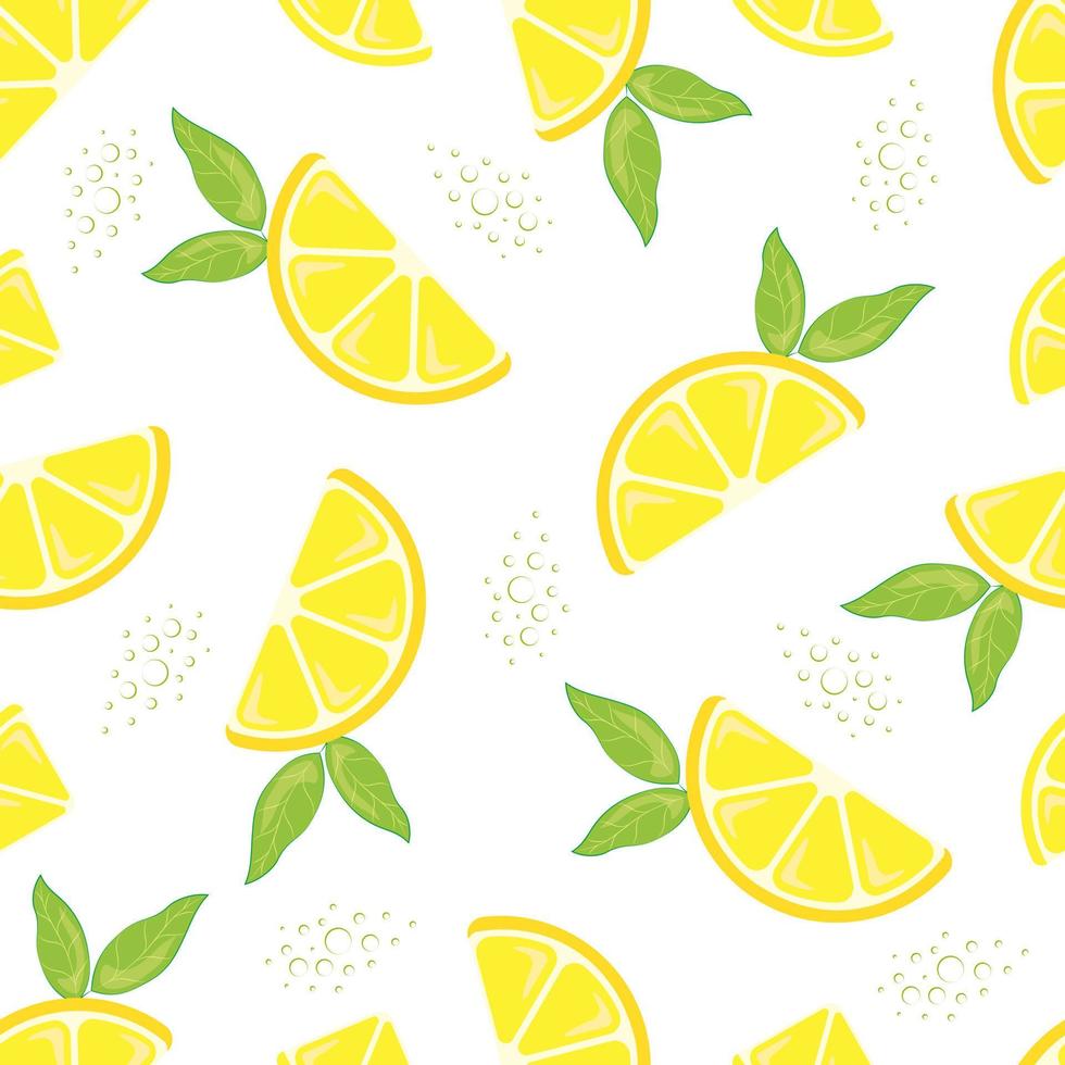 Seamless pattern with hand drawn lemons vector