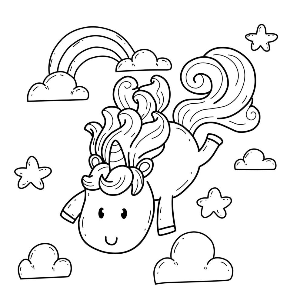 animals coloring book alphabet. Isolated on white background. Vector cartoon unicorn.