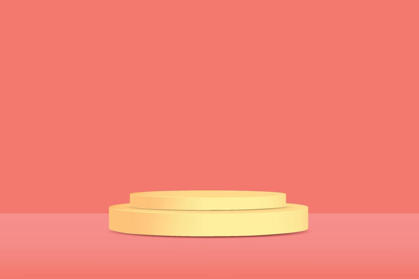 Realistic product podium on the pink Background Vector