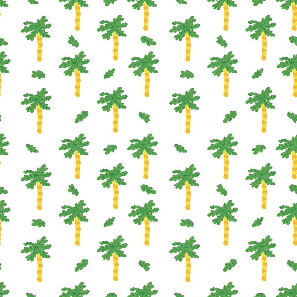 palmera tropical lindo verano exótico textura de patrón vectorial sin costuras. vector