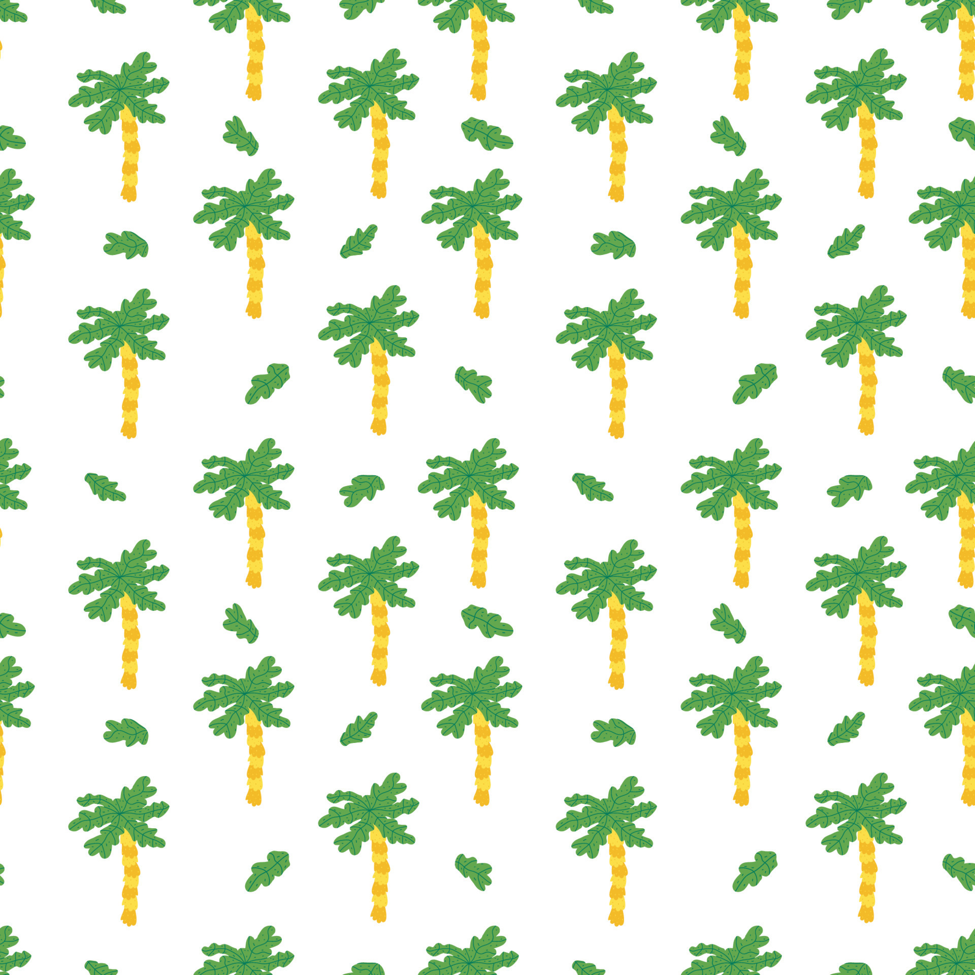 tropical Palm tree cute summer exotic seamless vector pattern texture ...