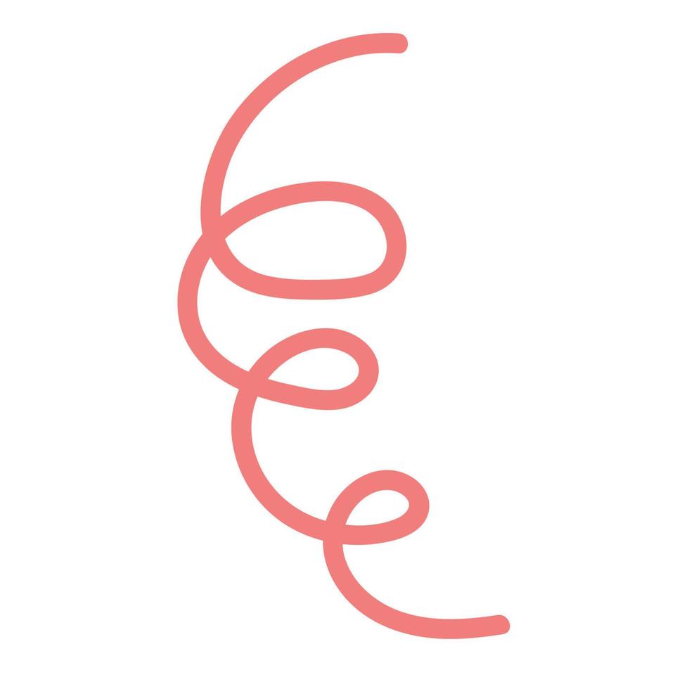 Ribbon serpentine tinsel red spiral color curly vector