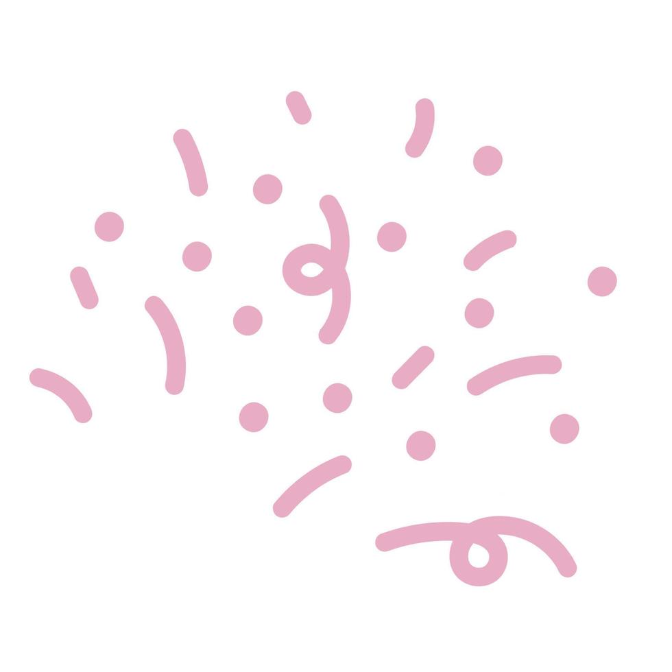 festive spray. Ribbon serpentine tinsel pink spiral color curly vector