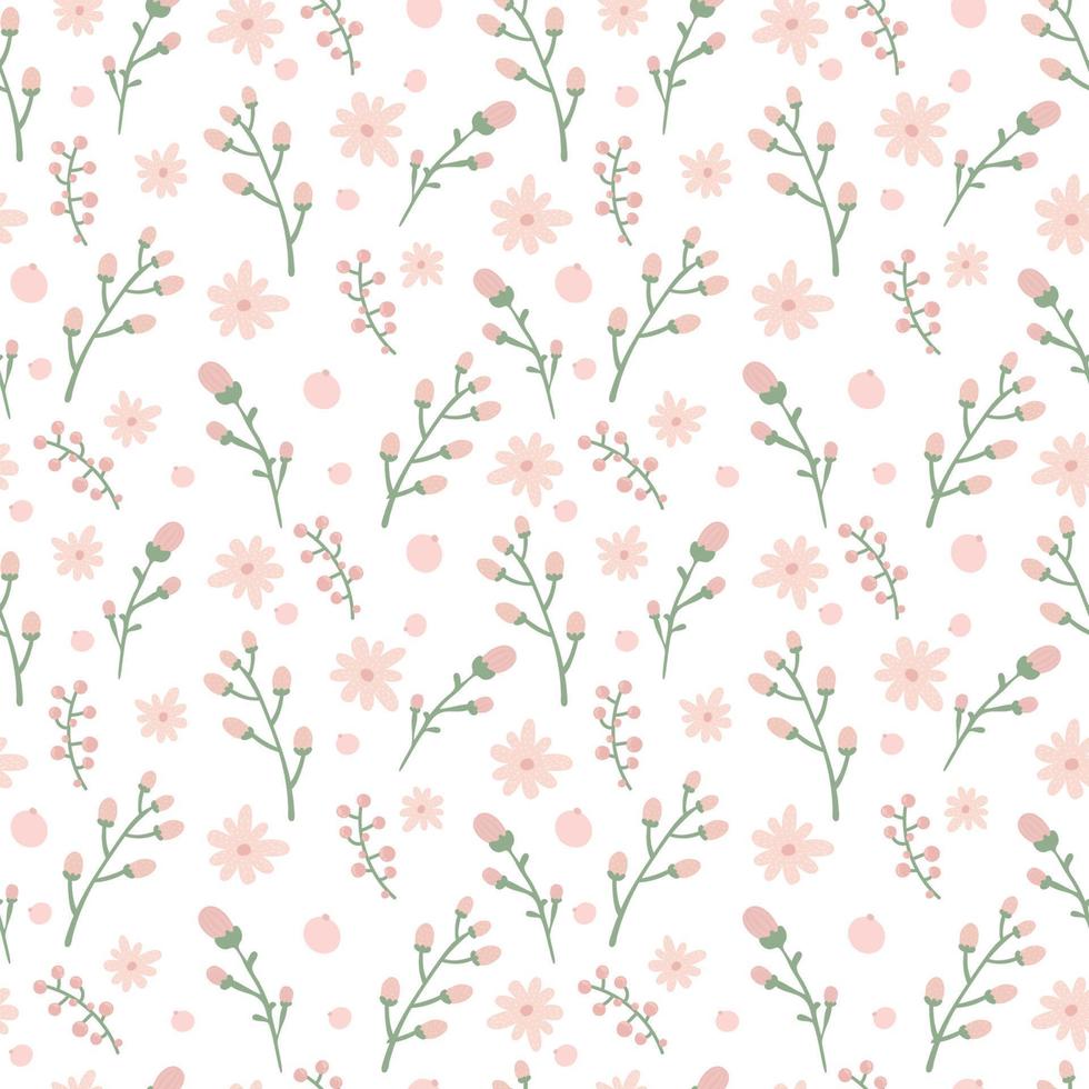 patrón floral. bonitas flores sobre fondo blanco. estampado con pequeñas flores rosas. impresión ditsy. linda plantilla de flor elegante para impresoras de moda vector