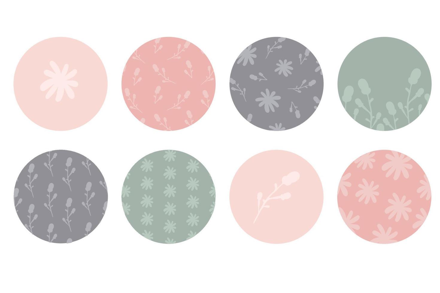 Highlight cover set, floral botanical icons for social media ...