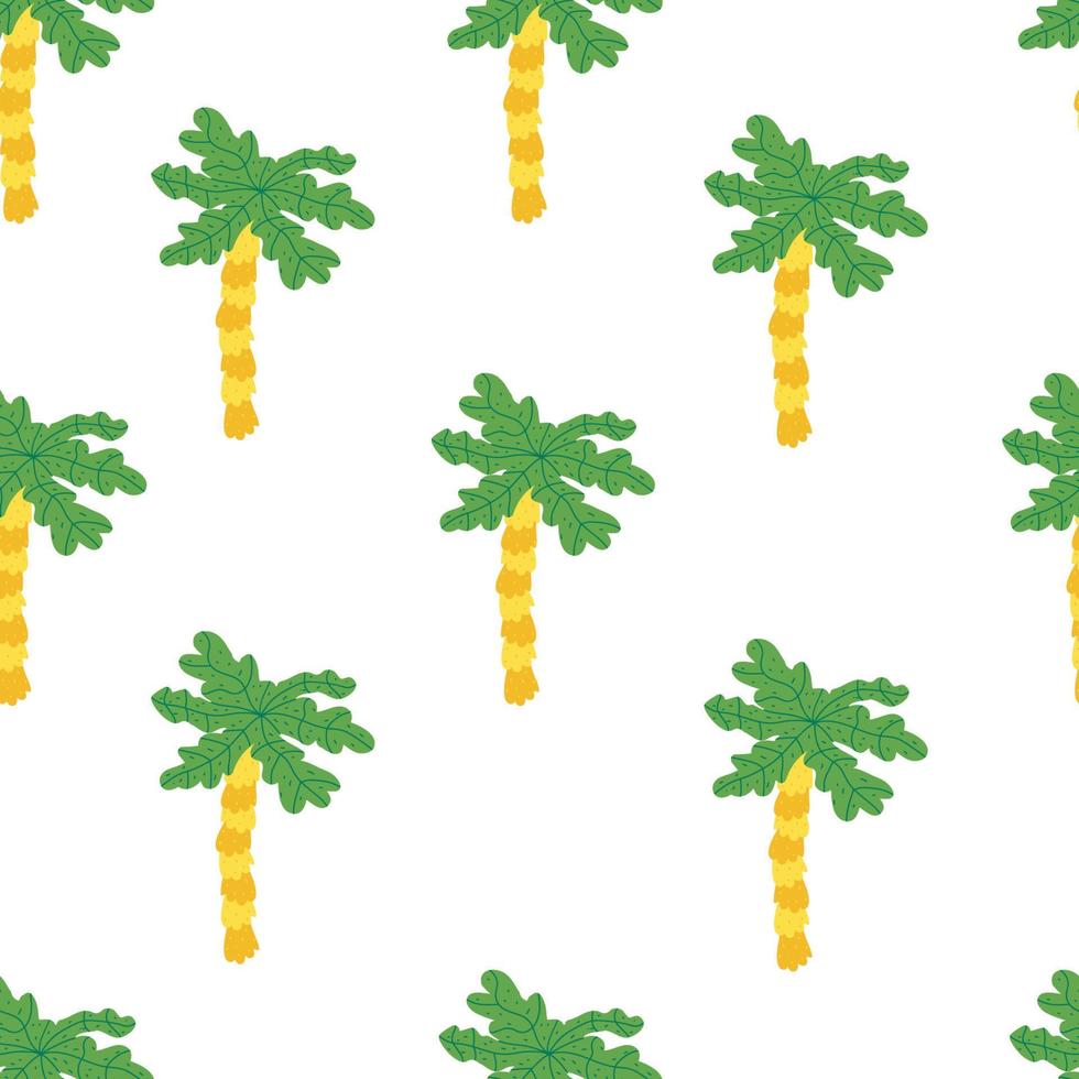 tropical Palm tree cute summer exotic seamless vector pattern texture.