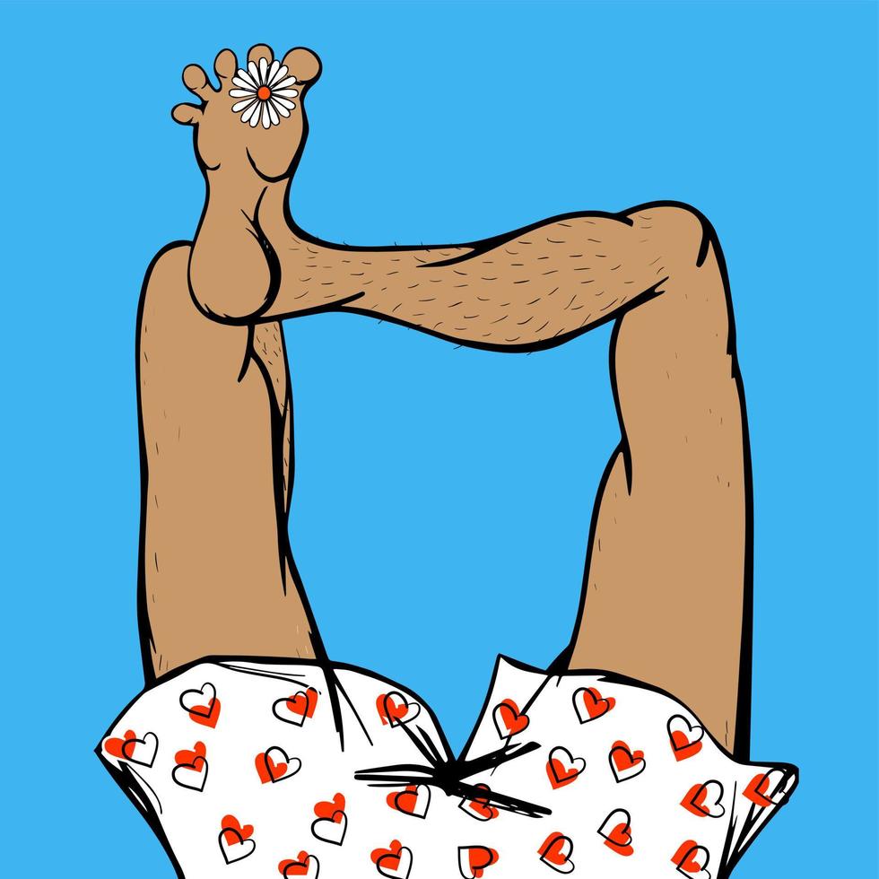 Vacationing Man Legs in Underpants Close-up Summer Vacation vector