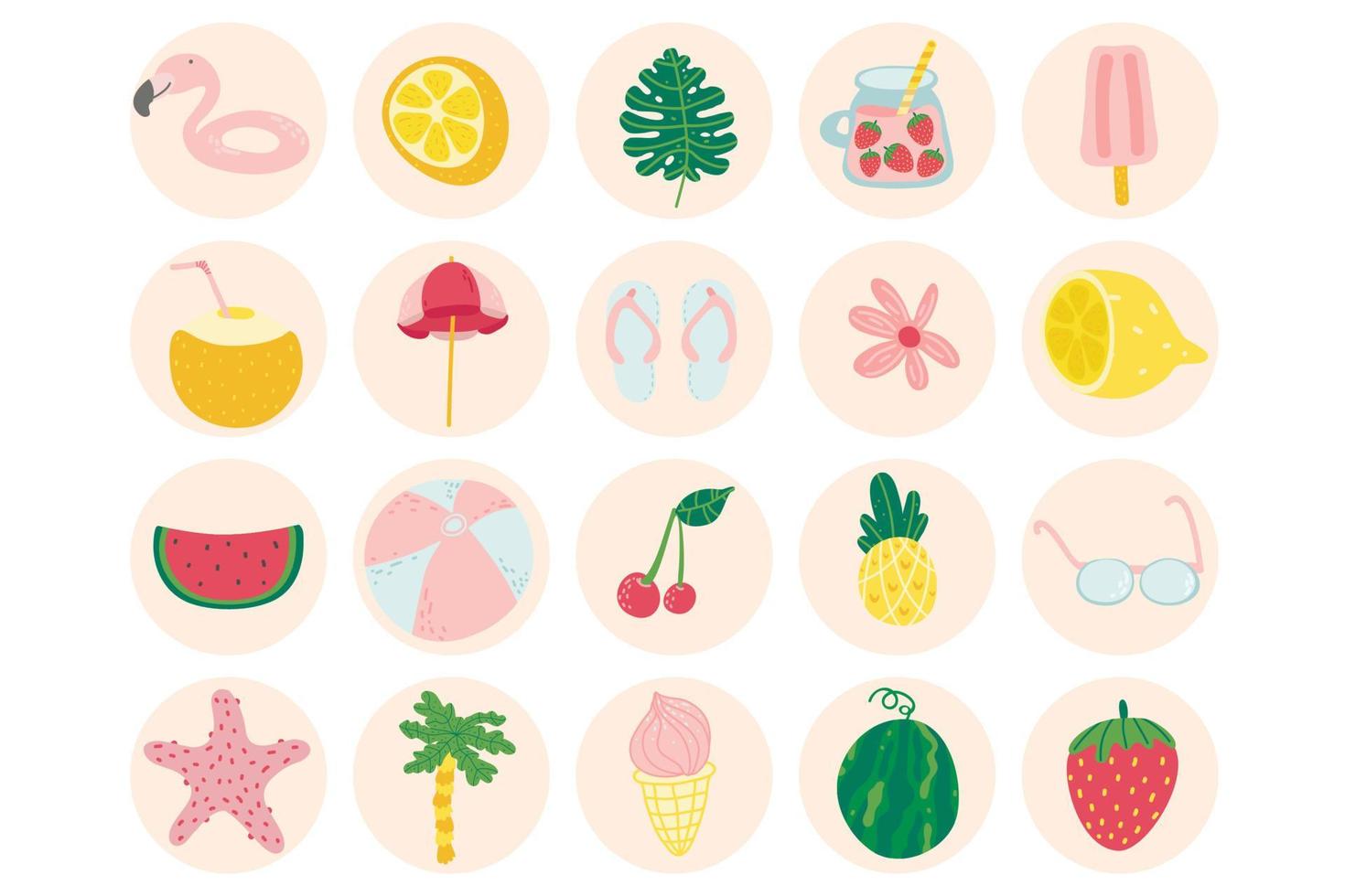 Travel and Vacation Flat Design Icon Set. Collection of tourism and vacation vector symbols in circle