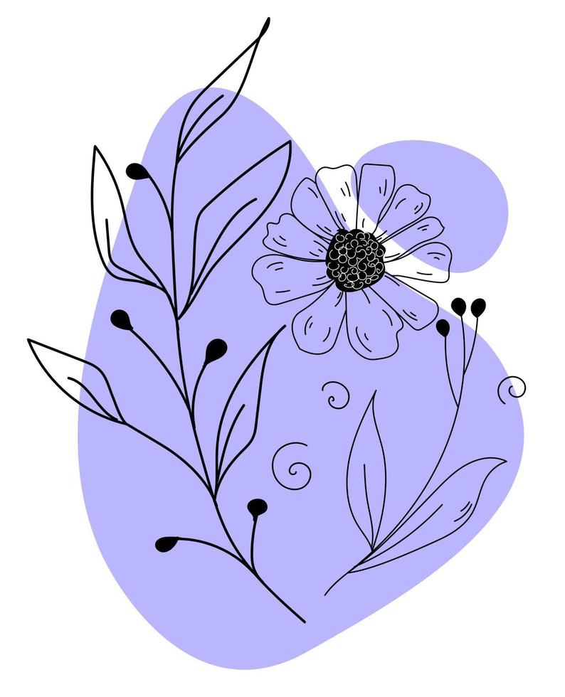 Minimalistic modern line art Flower vector