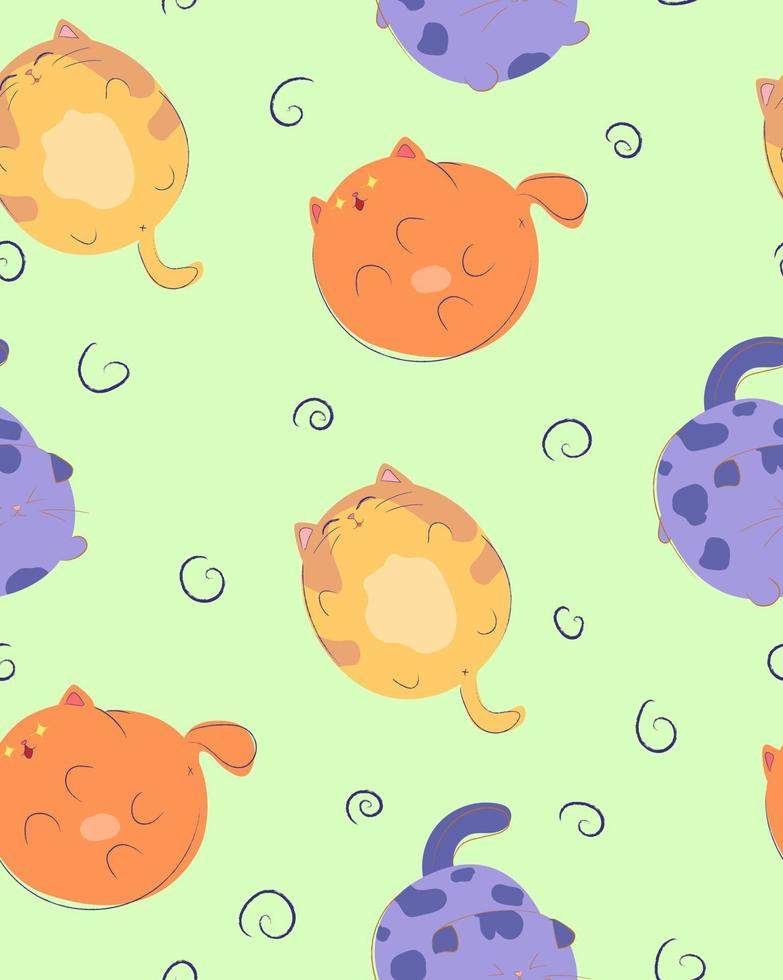 Pattern with drawe cats vector