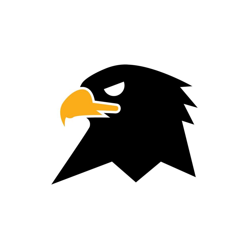Simple eagle logo template design. Vector illustration. Abstract eagle or hawk head isolated on white background. Template for design mascot, label, badge, emblem or other branding.
