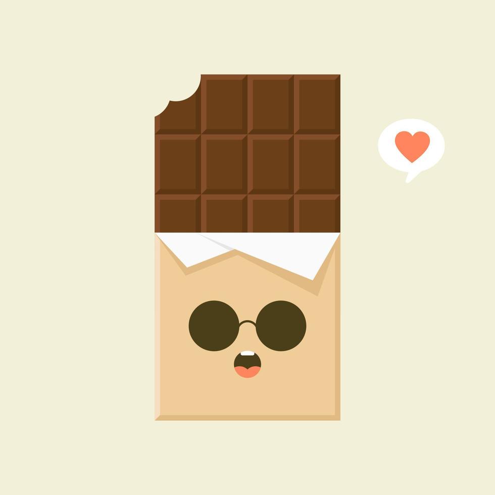 cute and funny chocolate bar characters showing emotions, cartoon vector illustration isolated on color background. kawaii chocolate bar characters, mascots, emoticons and emoji for web