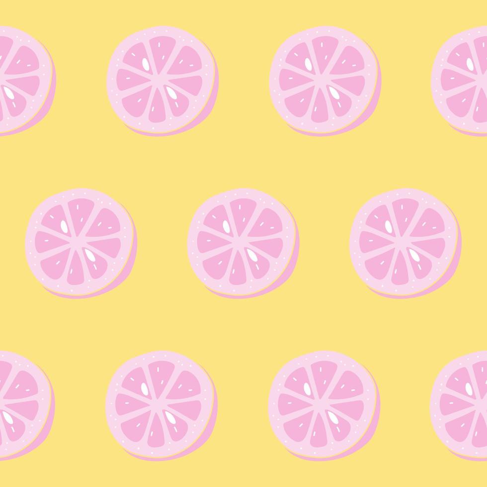 Seamless pattern with pink lemons vector