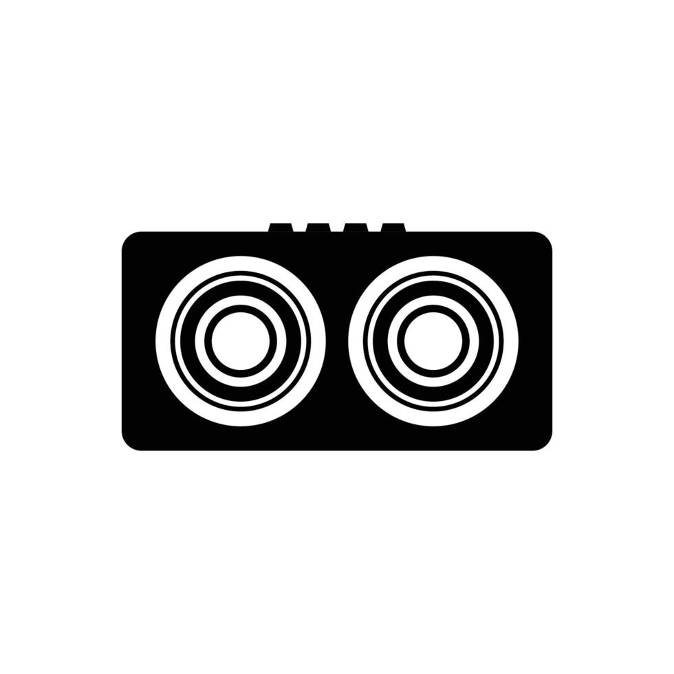 Vintage Audio Speaker Silhouette. Black and White Icon Design Element on Isolated White Background vector