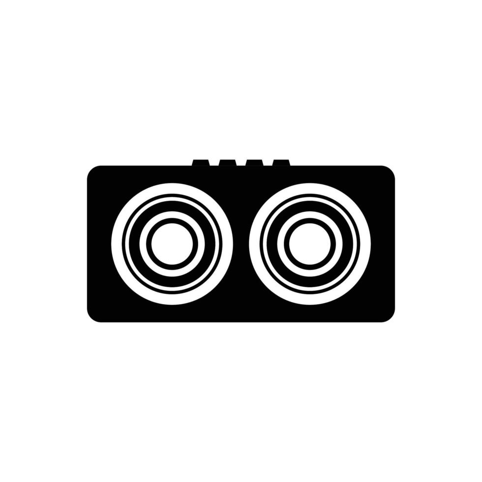 silueta de altavoz de audio vintage. elemento de diseño de icono en blanco y negro sobre fondo blanco aislado vector