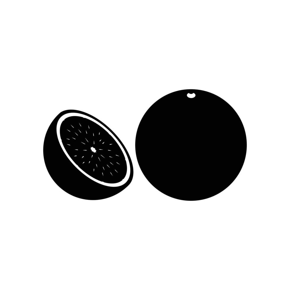 silueta naranja. elemento de diseño de icono en blanco y negro sobre fondo blanco aislado vector