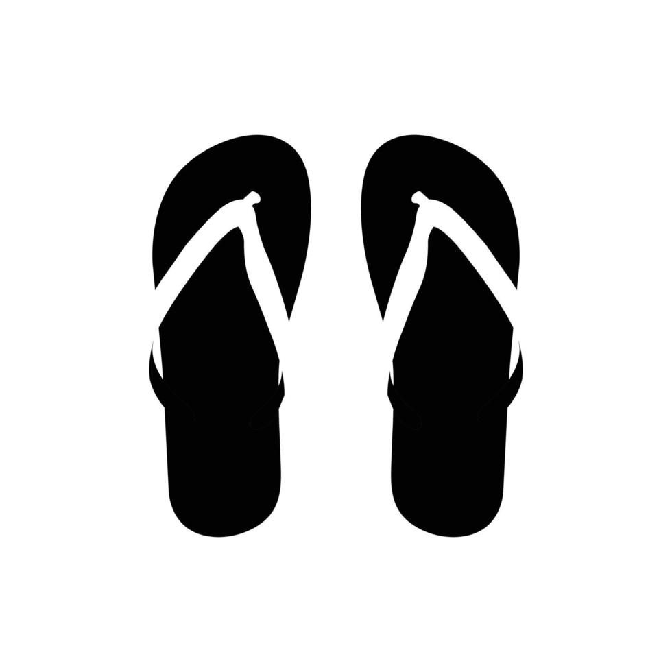 Flips Flops Silhouette. Black and White Icon Design Element on Isolated White Background vector