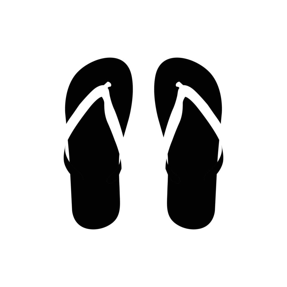 silueta de chanclas. elemento de diseño de icono en blanco y negro sobre fondo blanco aislado vector