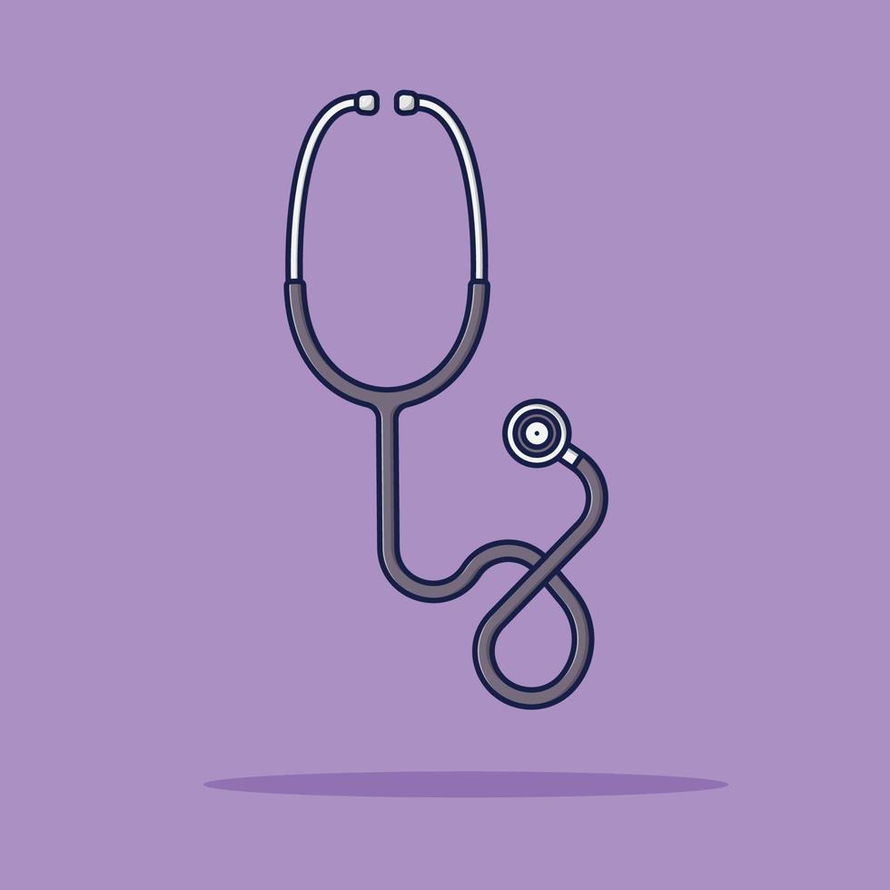 Stethoscope Vector Illustration. Object. Medical Tools. Flat Cartoon Style Suitable for Icon, Web Landing Page, Banner, Flyer, Sticker, Card, Background, T-Shirt, Clip-art