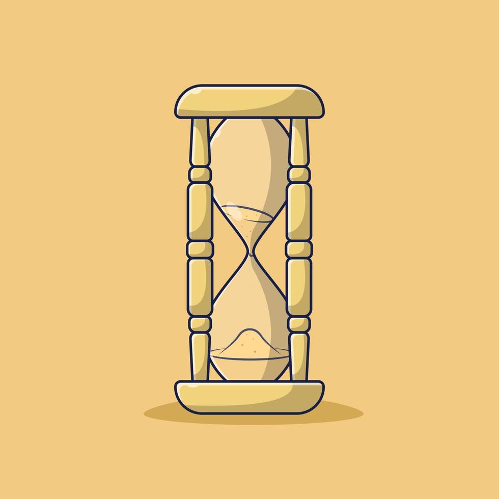 Hourglass Vector Illustration. Object. Vintage Item. Flat Cartoon Style Suitable for Icon, Web Landing Page, Banner, Flyer, Sticker, Card, Background, T-Shirt, Clip-art