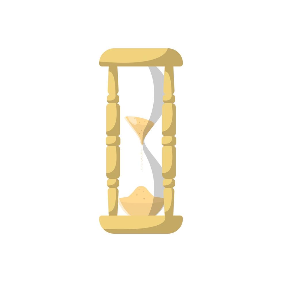 ilustración plana de reloj de arena. elemento de diseño de icono limpio sobre fondo blanco aislado vector