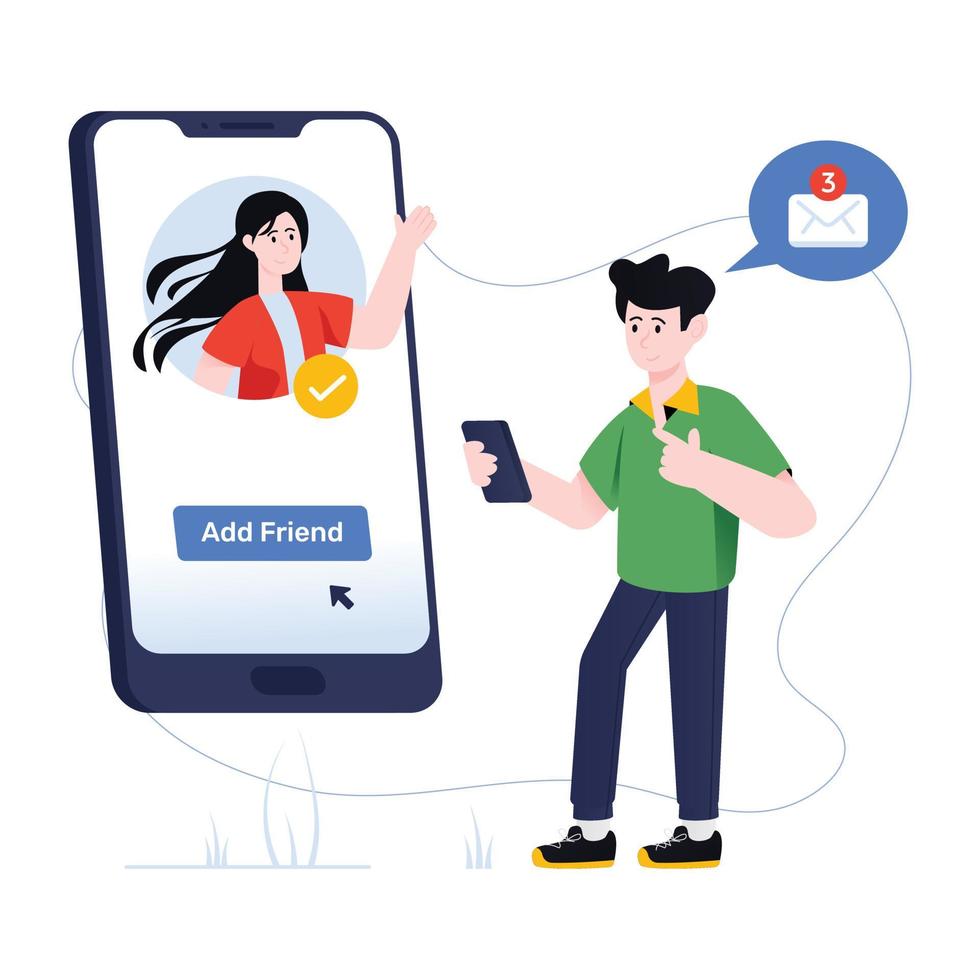 Visually appealing flat illustration of add friend vector