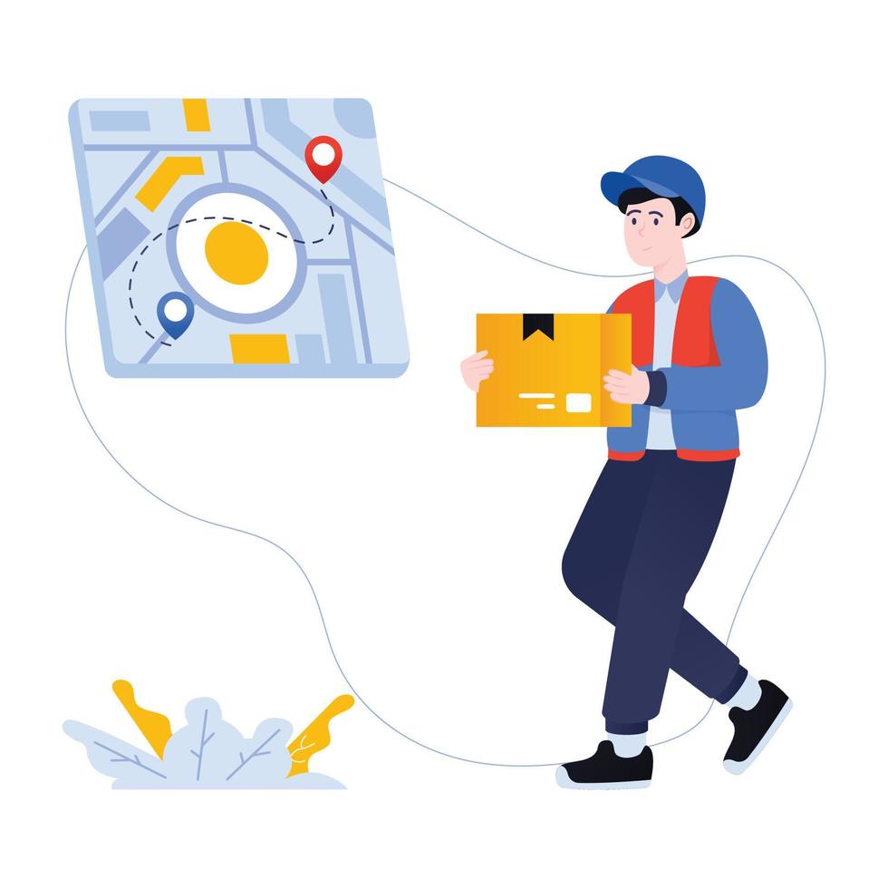 Check out flat illustration of parcel tracking vector