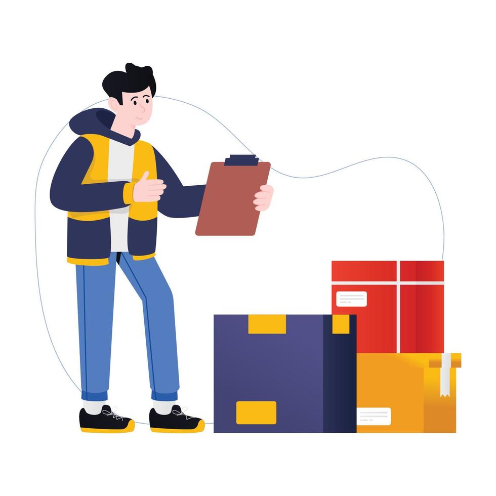 High quality flat illustration of logistics manager vector