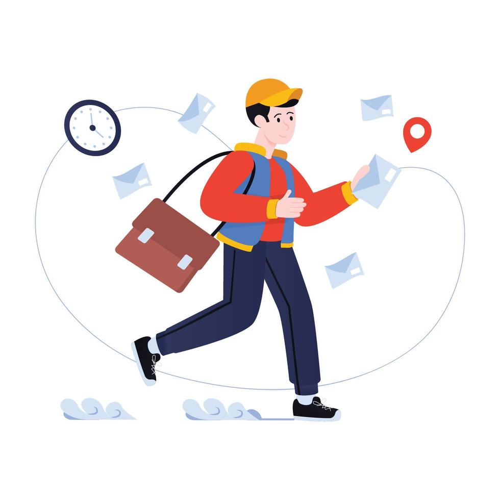 Ready to use flat illustration of delivery time vector