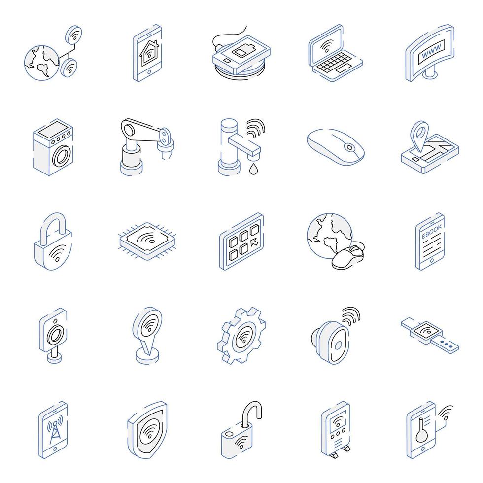 Internet of Things Isometric Icons vector