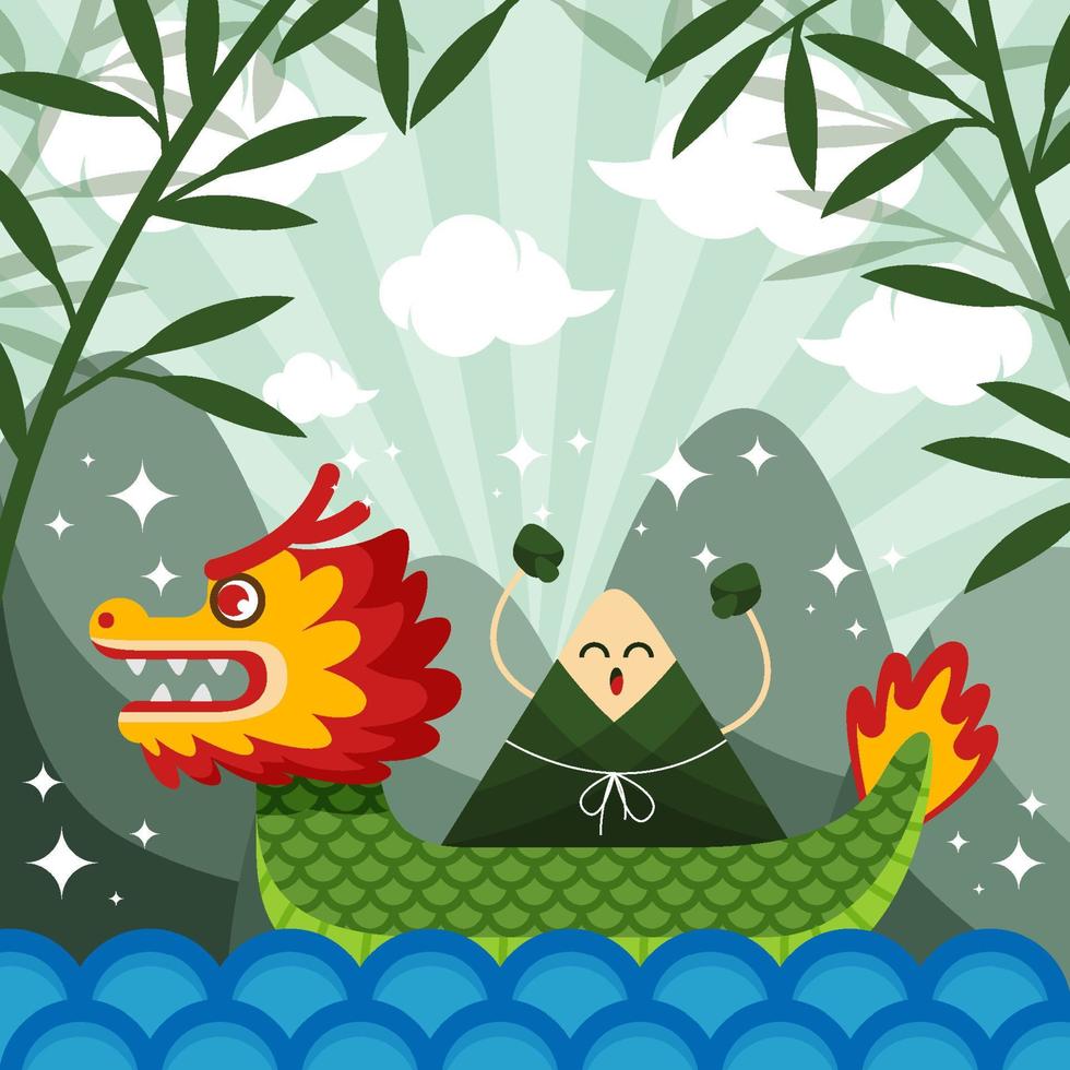 Cute Dragon Boat Festival Background vector