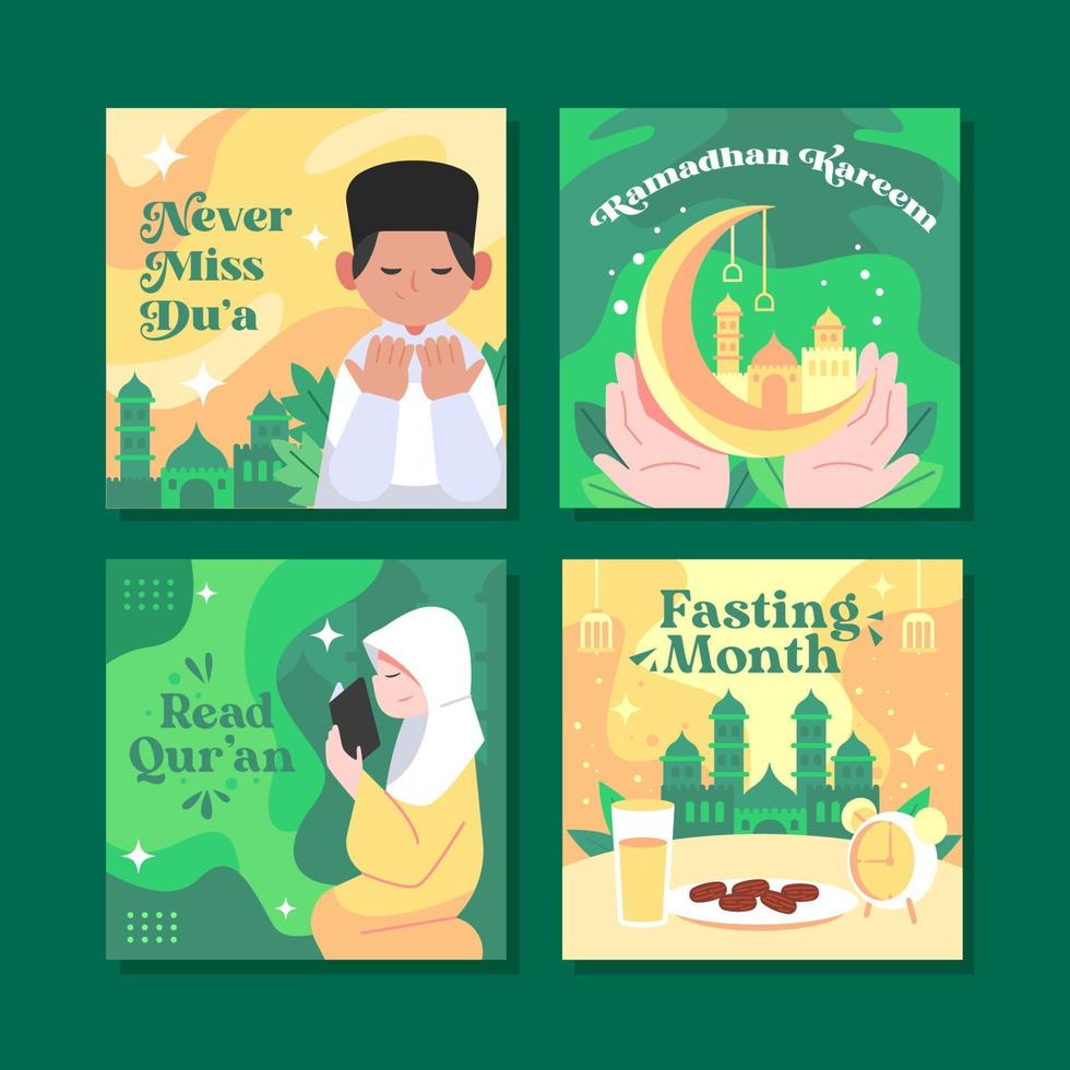 Fasting Month Social Media Concept vector