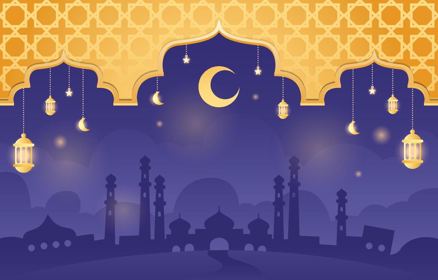 Eid Horizontal Template vector