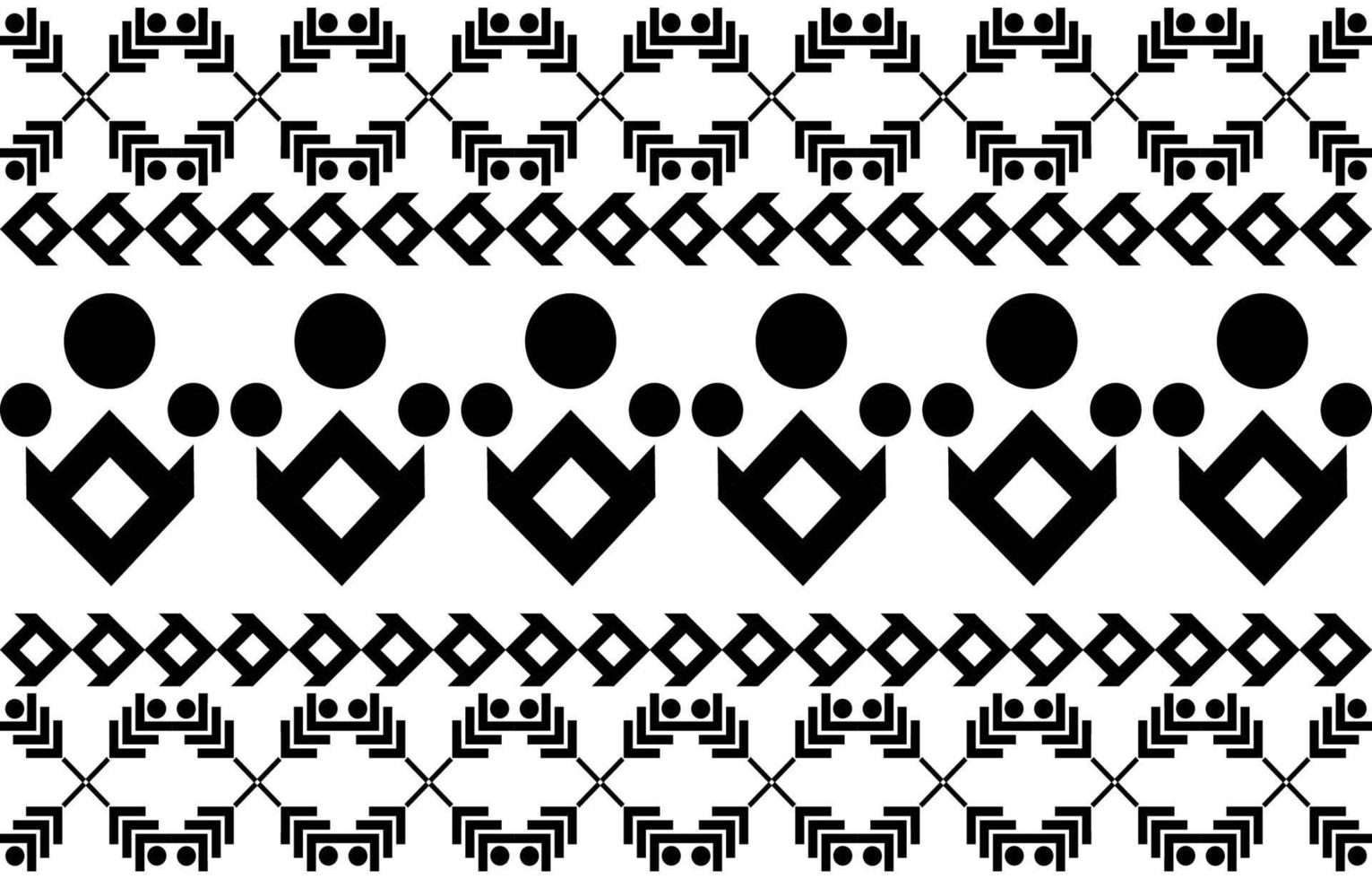 diseño de patrones geométricos étnicos abstractos en blanco y negro tribales para fondo o papel tapiz.ilustración vectorial para imprimir patrones de tela, alfombras, camisas, disfraces, turbantes, sombreros, cortinas. vector