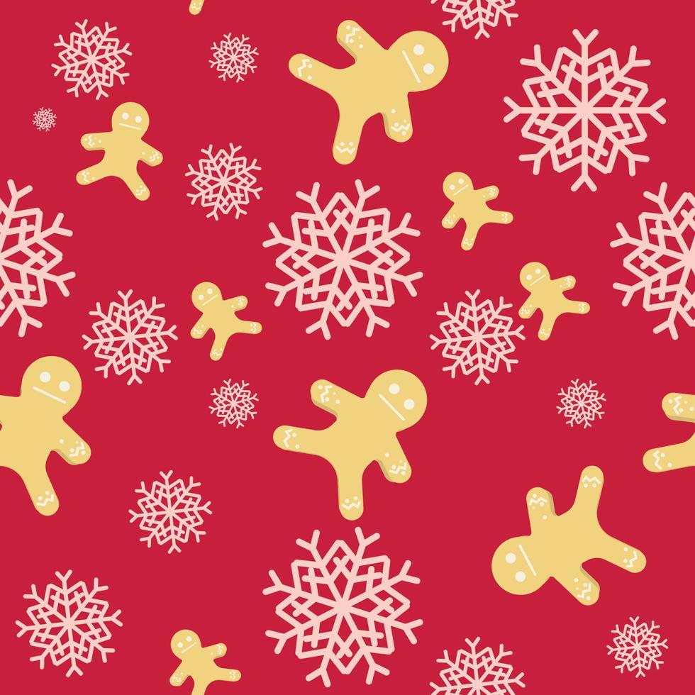 Seamless pattern background of christmas activities, gift wrap pattern, baking doll and snowflakes vector illustration winter new year party.
