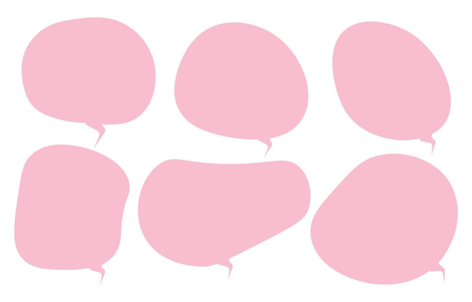 Set pink speech bubbles on white background. chat box or chat vector square message or communication icon Cloud speaking for comics and comics message dialog