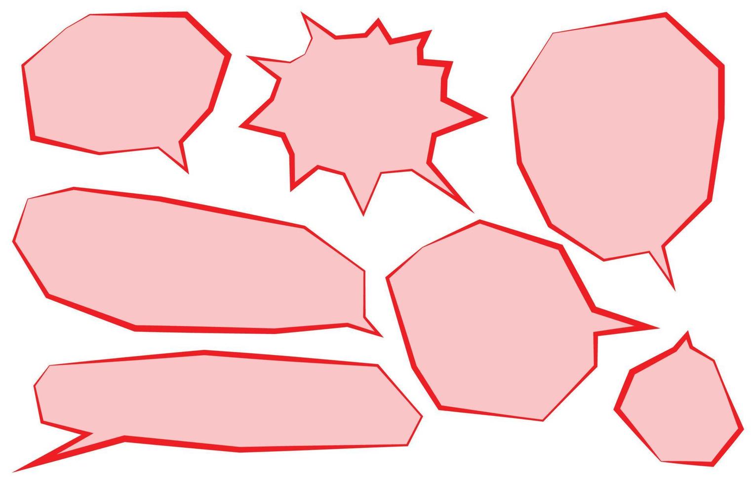 cartoon empty angry speech bubbles set,outline on a white background, vector speaking or talk bubble, Doodle style