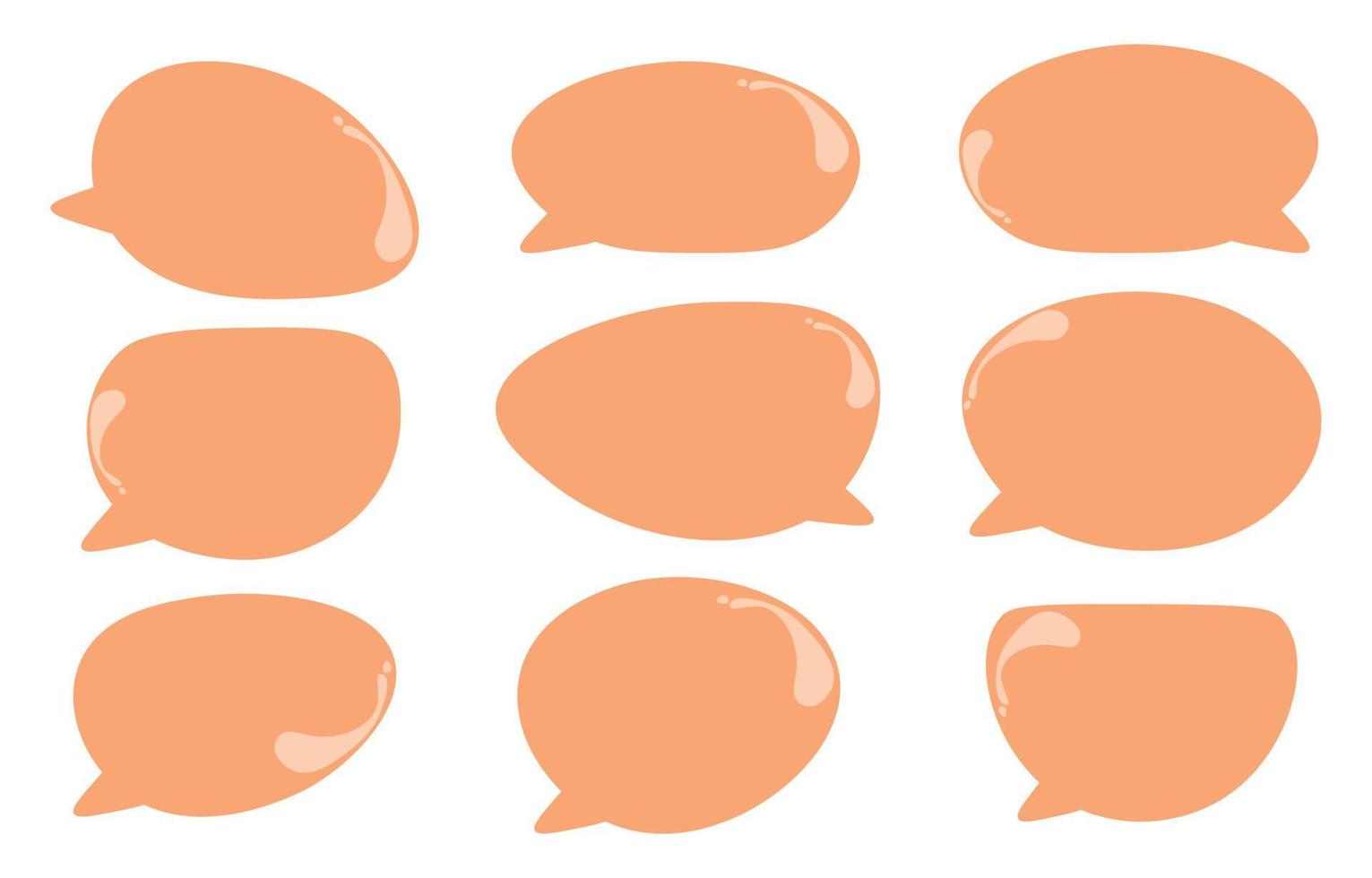 Set of doodle  speech bubbles on a white background, vector speaking or talk bubble ,cloud icon text or communication